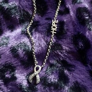 925 silver cancer awareness necklace